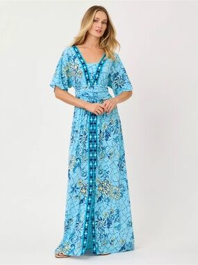 Lilly Pulitzer | Dresses | Lilly Pulitzer Taryn Melon Fig Maxi V Neck  Floral Print Ginger Jar Dress | Poshmark